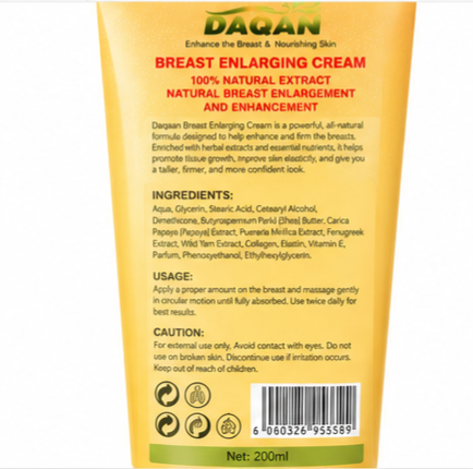 DAQAN Breast Care Cream | Herbal Skin Moisturizing & Firming Massage Cream | Natural Extract Formula | 200ml