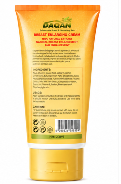 DAQAN Breast Care Cream | Herbal Skin Moisturizing & Firming Massage Cream | Natural Extract Formula | 200ml